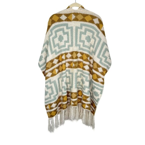 NWT Free People Aztec Patterned Kimono With Fringe, OS - Picture 3 of 11